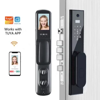 2022 TUYA Lauko Smartlife App Akutė Fotoaparato ekrane Signalo Biometrinių Pin Kodą Smart Užrakinti Duris Su pirštų Atspaudų