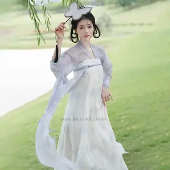 2023 kinijos pagerėjo hanfu suknelė Rytų nacionalinė gėlė šifono suknelė etapo rezultatus pasakų suknelė šalies vakarinę suknelę hanfu