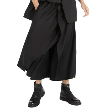 2023Pants Vyrai Laisvi Moterų Japonija Platus Atsitiktinis Kojos Mados Streetwear Punk, Gothic Hip-Hop Kulkšnies ilgio Kimono Juodas Sijonas, Kelnių