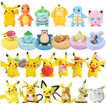 5-9cm Pokemon Žaislas Anime Duomenys Modelis Lėlės Pikachu Charmander Bulbasaur Raichu Eevee Stalo Dekoravimas Žaislus, Vaikas, Gimtadienio Dovana