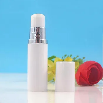 5 ML balto plastiko beoriu butelis sidabro/aukso siurblys baltas dangtelis losjonas/emulsija/serumo/mėginio/akių esmė tonerio odos priežiūros pakavimo