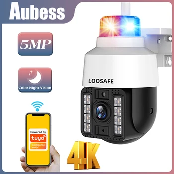 AUBESS 4K 5MP PTZ WiFi IP Belaidės Kameros Tuya Smart Lauko Home Security 4X Skaitmeninis Priartinimas Dome Kameros CCTV Vaizdo Stebėjimo