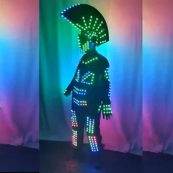 Baras, naktinis klubas Etape Šokio Spektaklis Parodyti, kostiumų LED Robotas Tiktų lumious Kostiumų spalvos keitimas šalis nešioti