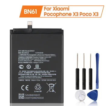 Bateriją BN61 Už Xiaomi Pocophone X3 Poco X3 Įkrovimo Telefono Baterija 6000mAh