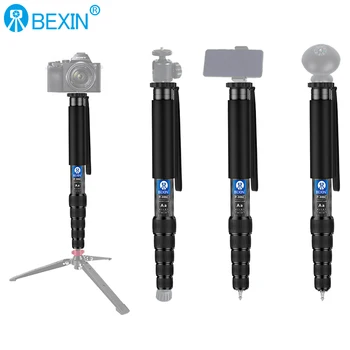 BEXIN P306C Profesinės Selfie Monopodzie Anglies Pluoštas Lengvas, 6 Skirsnis Trauktis Monopodzie už DSLR Fotoaparatas Išmanųjį telefoną