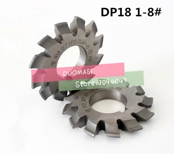 DP18 tampros modulis PA14.5 laipsnių 1-8# 8pcs/let HSS Krumplių pjovimo Įrankių Frezavimo cutter Nemokamas pristatymas