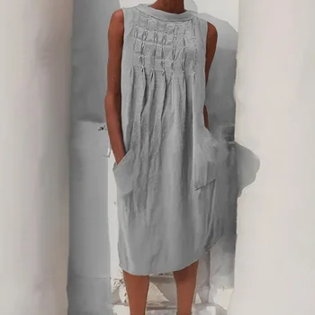 Elegantiškas ir Gana Moterų Suknelės iki 2023 m. Vasarą Naująjį Užsienio Prekybos Moterų Didmeninė Vidurio Ilgio Sijonai Rankovių Slim Suknelė