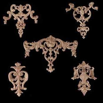 Europos Stiliaus Woodcarving Lipdukai Namų Baldai, Medžio Drožė Aplikacijos Lango Durų Dekoras