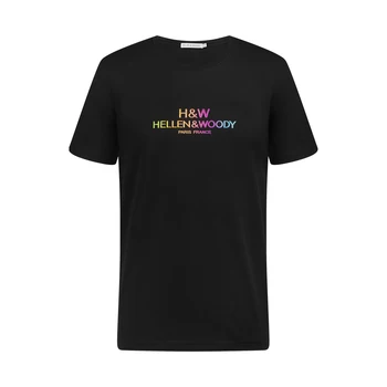 Hellen&Sumedėjusių 21SS Naują Atvykimo Prabanga Banga Prekės Vyrų Slim Fit Spalva Žodis Logotipas Specialios Spausdinimo Dizainas trumpomis Rankovėmis T-Shirt