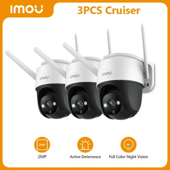 IMOU 3PCS Cruiser 2MP, Wi-Fi Kamera Dviguba Antena Lauko IP67 atsparus oro Garso Įrašymas, Kameros AI Žmogaus Aptikimo vaizdo Kamera