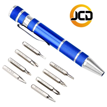 JCD Nešiojamų 8 1 Aliuminio Pen Stiliaus Varžtas Vairuotojas Multi-Tool Tikslumo Mobiliųjų telefonų Remonto Įrankių Rinkinys Atsuktuvų Rinkinys Bitų