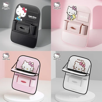 Kawaii Hello Kitty Automobilių Sėdynės Atlošo Saugojimo Krepšys Animacinių Filmų Saugojimo Vaikų Anti Kick Automobilio Sėdynės Atlošo Talpinimo Kabo Krepšys