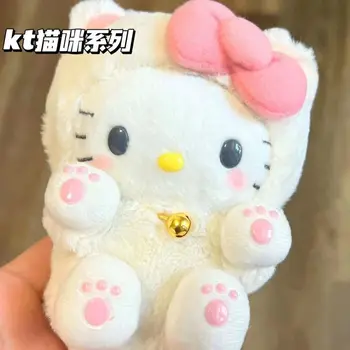 Kūrybos Mielas Sanrio Hello Kitty Cat Pliušinis Keychain Animacinių Filmų Kawaii Anime Kitty Cat Lėlės Maišelį, Žavesio Pakabukas Žavesio Dovana Priedai