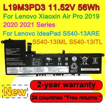 L19M3PD3 Baterija Lenovo Xiaoxin Pro 13 2019 2020 2021 IdeaPad S540-13ARE 13IML 13ITL L19L3PD3 L19D3PD3 SB10V27760 56Wh