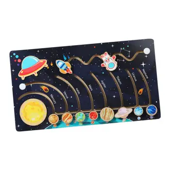 Mediniai Saulės Sistemos Valdybos Mokymosi Dovanos Pjūklelis dėlionės (Galvosūkiai) Kosminių Planetų Dėlionės, Žaislai Mergaitėms, Berniukams, Kūdikių Bamblys