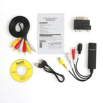 Nešiojamų Lengva bžūp USB2.0 Audio Video Capture Card Adapterio, TV, DVD, VHS DVR Vaizdo įrašymo Konverteris Adapteris Win7/8/XP/Vista