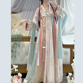 Pavasarį, vasarą Pagerinti Tradicinės Kinų Hanfu Nustatyti Elegantiškas Rytų Mergina Cosplay Hanfu Suknelė Nustatyti Moteris Subtili Kinų Suknelė