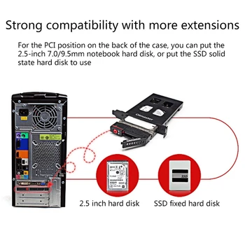 PCI Vieno disko Kietojo Disko Dėžutė Važiuoklės įmontuotą Standųjį Diską Gavybos Plėtra Laikiklis Suderinami Su 2,5 colio SATA/SSD