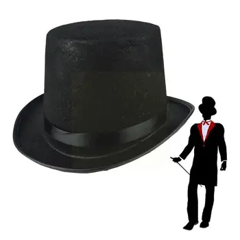 Retro Top Hat Magas Juodos Spalvos Skrybėlę Kostiumas Cos Tiekimo Šaliai Vaidmuo Cirko Ringmaste Rekvizitai Steampunk Helovinas P0k0