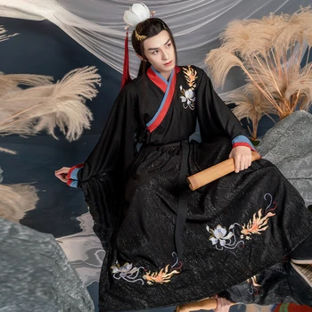 Senovės Kinų Hanfu Suknelė Skraiste Kinų Tradicija, Suknelė Cosplay Kostiumas Šalis Fancy Dress Hanfu Vyrų Liaudies pėstininkas su kardu