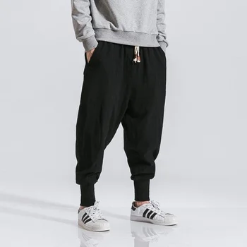 Streetwear Vyrų Haremas Kelnės Korėjos Stiliaus Atsitiktinis Medvilnės Skalbiniai Kelnių Vyras Jogger Kelnes 2021 M. Pavasarį Naujas Baggy Kelnės