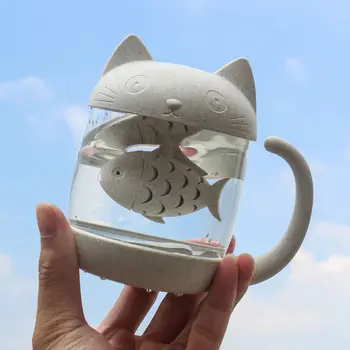 Taurė Cartoon Cute Kačių Puodelis su rankena Šviežių Puodelio Super mielas korėjos versija arbatos puodelio moterų studentai kawaii puodelis canecas