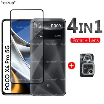 Už Xiaomi POCO M4 Pro Stiklo Raštas Stiklo POCO X4 Pro M4 NFC X3 NFC M3 Grūdinto Stiklo Ekranas, Kamera Filmas POCO Pro X4
