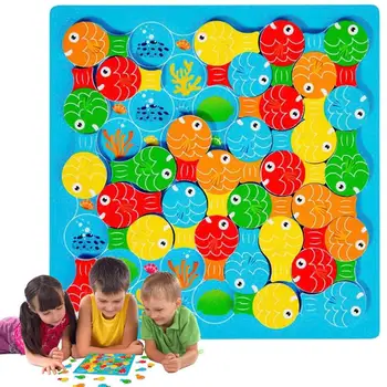 Vaikai Medinė Dėlionė, Stalo Žaidimas, Mažų Žuvų Atitikimo Panaikinimo Žaidimas Montessori Ankstyvasis Ugdymas Švietimo Žaislai Vaikams Dovanos