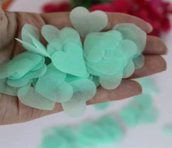 VESTUVIŲ Mėtos žalumo Širdies KONFETI Mesti Biologiškai DERLIAUS ROMANTIKA Popieriaus konfeti balionas papuošti 50g