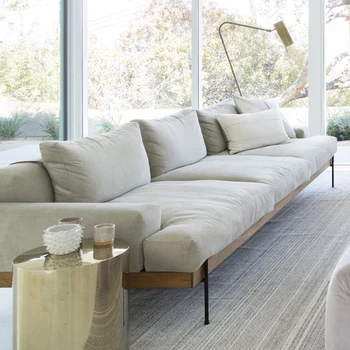 Šiaurės medžio masyvo ėriukų vilna sofa ramioje stiliaus dizaineris žemyn balta žurnalus, modernus minimalistinio