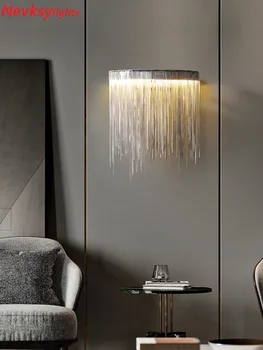 Šiuolaikinės sidabro led sconce valgomasis sienos lempos gyvenimo kambario Sienos žibintai su aukso kutais, miegamojo Aliuminio sienos šviesos virtuvė